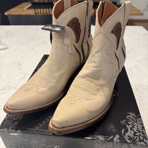 Dan Post Redmond Leather Ankle Boots – Women’s Size 10M – Cream